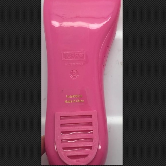 J. CREW Pink Orange Ribbon Bow Jelly Ballet Flats - Picture 8 of 8